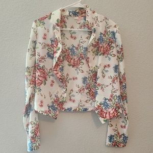 Blazer with pink flowers